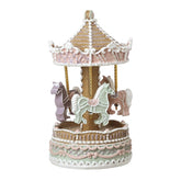Pink resin gingerbread musical carouse